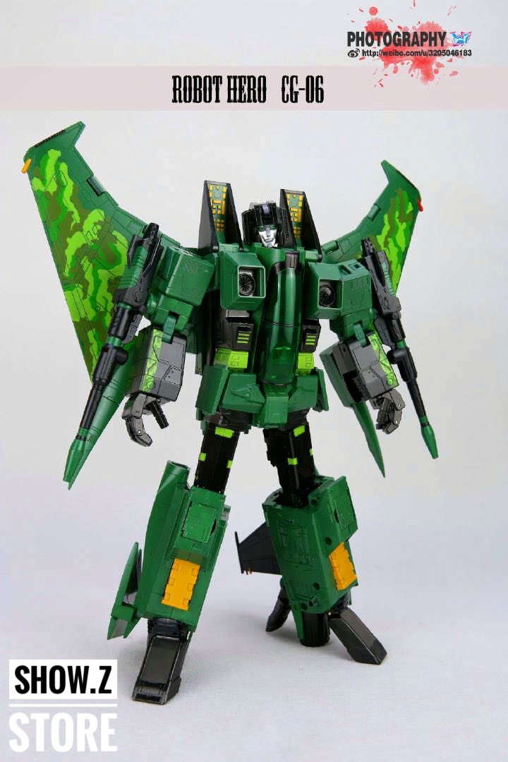 Robot Hero CG-06 Acidstorm green robot standing tall extended wings Robot Hero CG-06 Acidstorm green robot standing tall extended wings