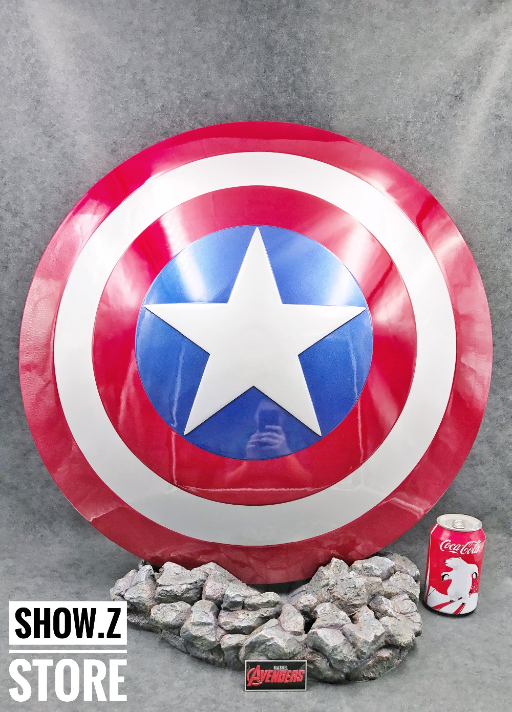 CATTOYS Captain America Shield angled perspective showing depth coins CATTOYS Captain America Shield angled perspective showing depth coins