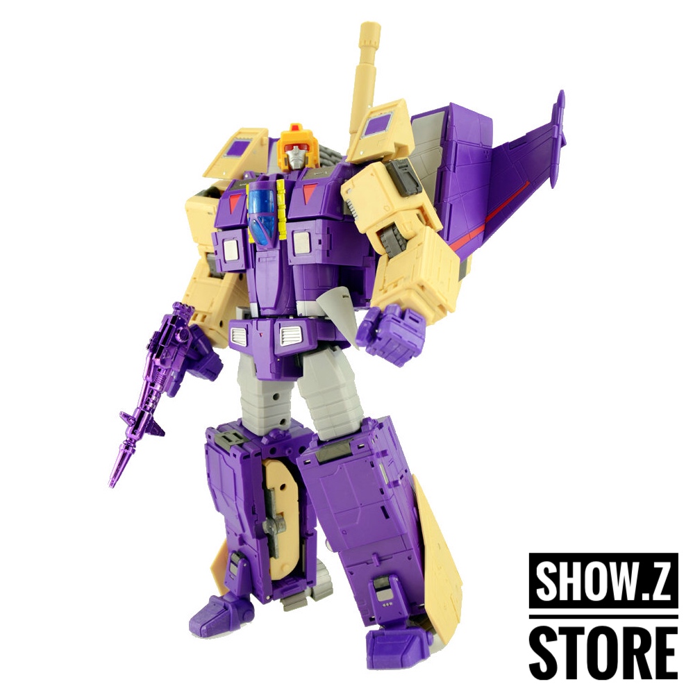 DX9 D08 Gewalt Blitzwing purple yellow cannon robot standing DX9 D08 Gewalt Blitzwing purple yellow cannon robot standing