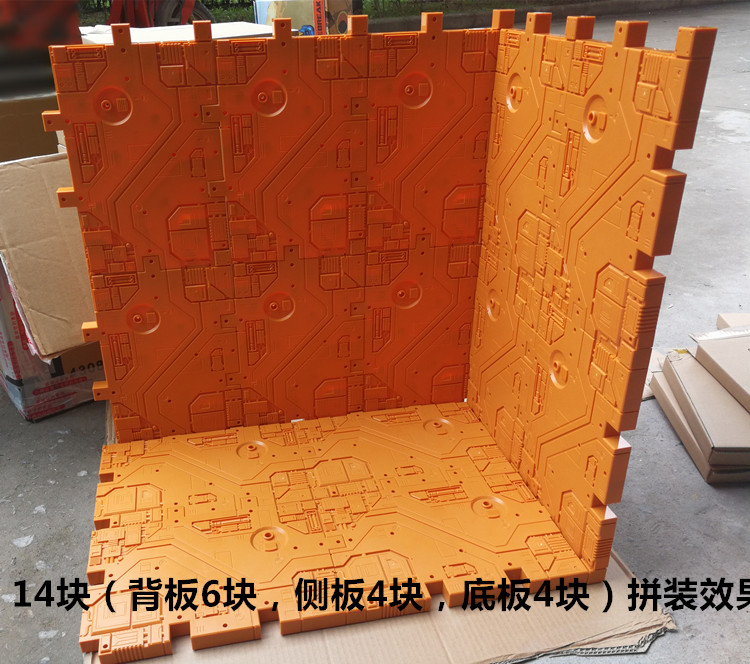 Toyworld orange display base ten-piece assembled structure demo Toyworld orange display base ten-piece assembled structure demo