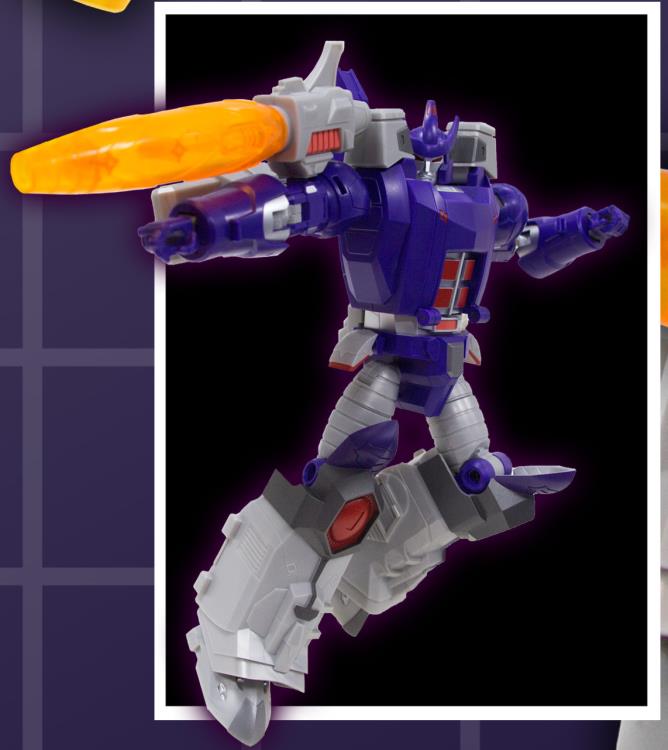 OpenPlay Big Cannon Galvatron robot with cannon firing dramatic stance OpenPlay Big Cannon Galvatron robot with cannon firing dramatic stance