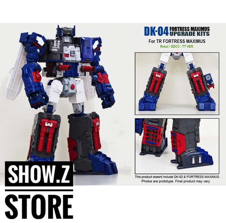 DNA Design DK-04 Fortress Maximus foot upgrade kit blue red detail DNA Design DK-04 Fortress Maximus foot upgrade kit blue red detail