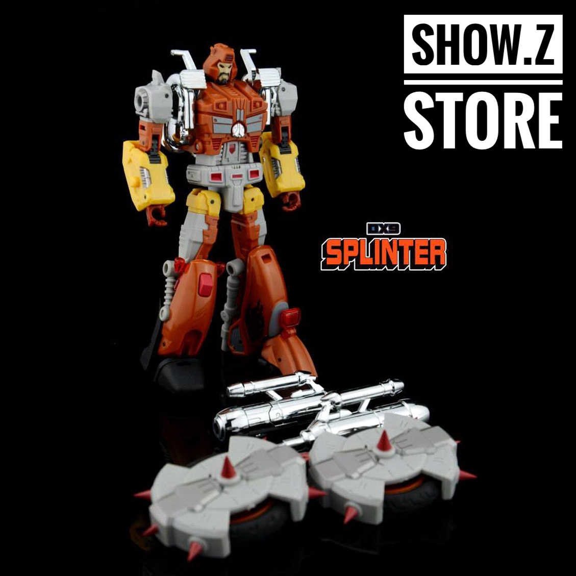 DX9 Splinter Wreck-Gar red orange robot with complex articulation DX9 Splinter Wreck-Gar red orange robot with complex articulation