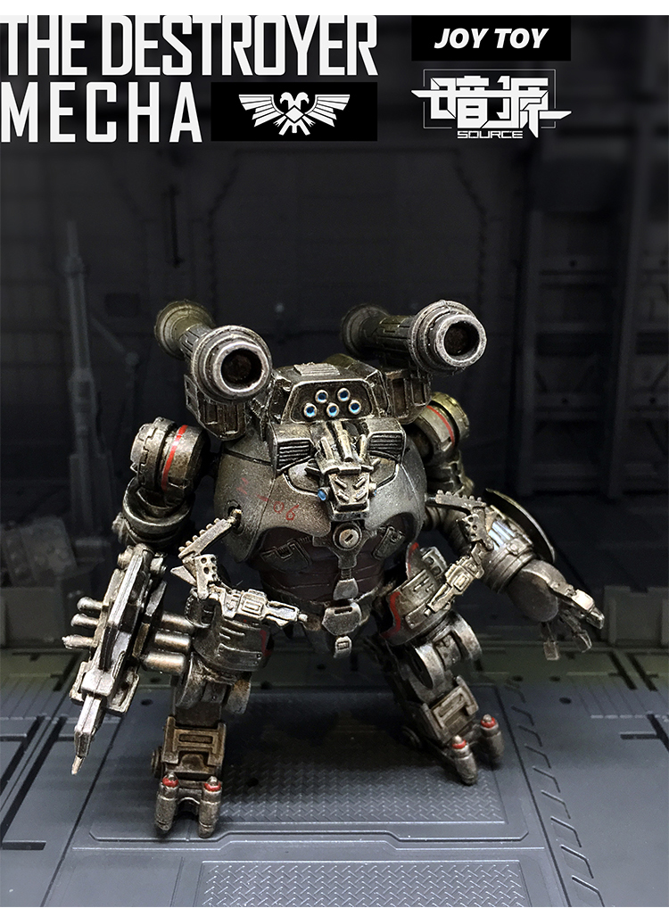 The Destroyer mecha with twin weapon systems mounted The Destroyer mecha with twin weapon systems mounted