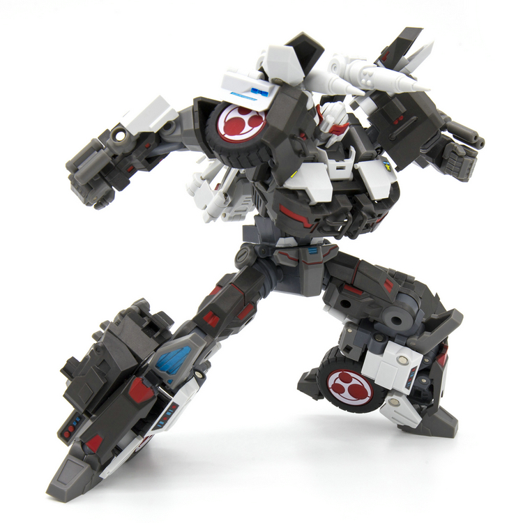 GDW-02 Prowl robot figure with gray black and red color scheme GDW-02 Prowl robot figure with gray black and red color scheme