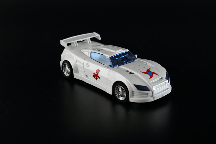 Windrunner robot transforming from sleek white sports car Windrunner robot transforming from sleek white sports car
