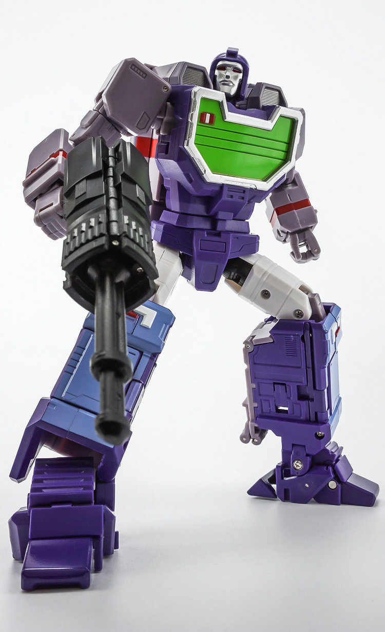 KFC Toys E.A.V.I Metal Phase Reflector robot close up with purple green detail KFC Toys E.A.V.I Metal Phase Reflector robot close up with purple green detail
