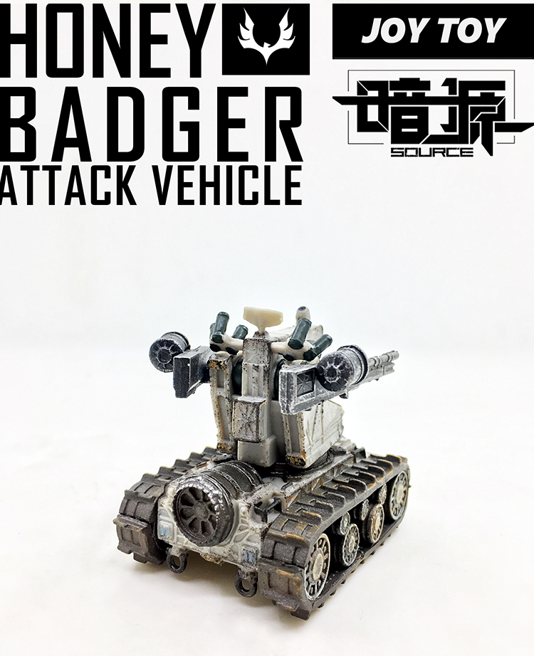 Badger attack platform with multiple weapon mounts in compact size Badger attack platform with multiple weapon mounts in compact size