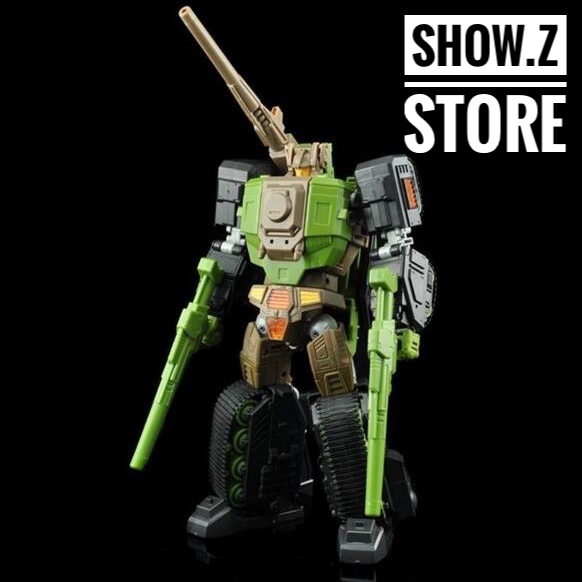 MakeToys MT RM-04 Ironwill Hardhead green tan robot with rifle weapon MakeToys MT RM-04 Ironwill Hardhead green tan robot with rifle weapon
