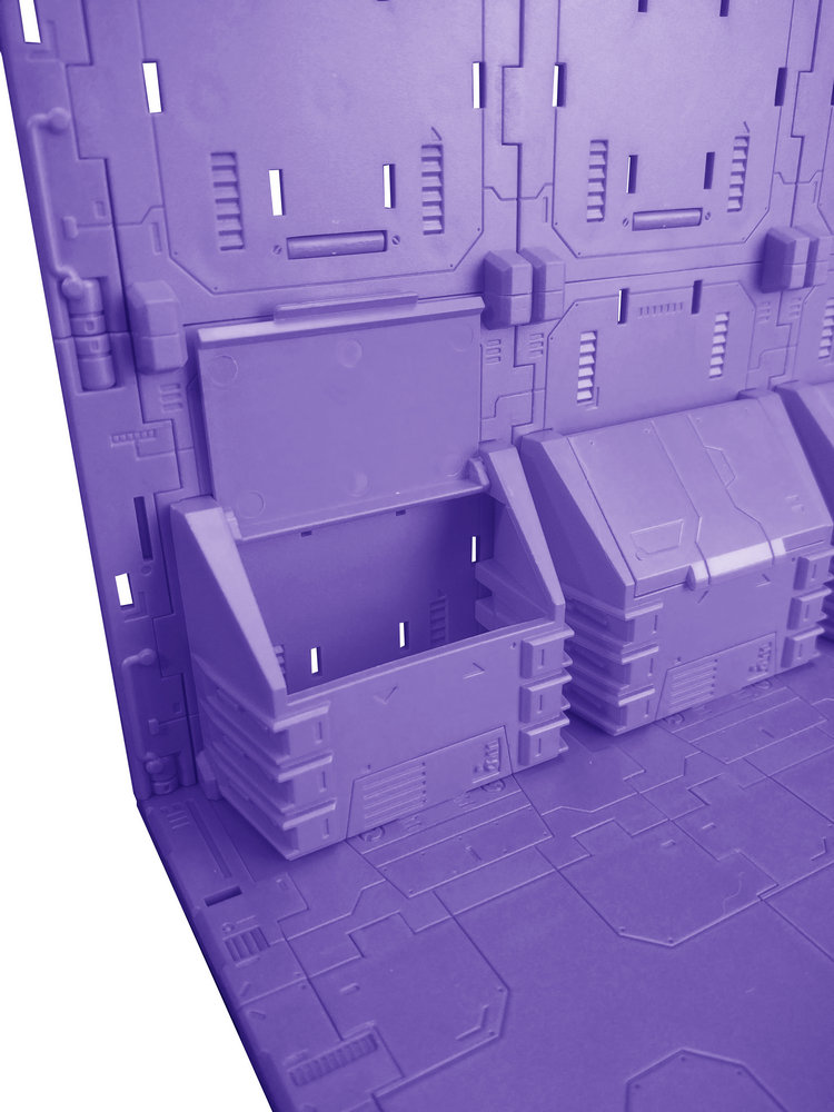Purple modular background with detailed structural design and compartments Purple modular background with detailed structural design and compartments