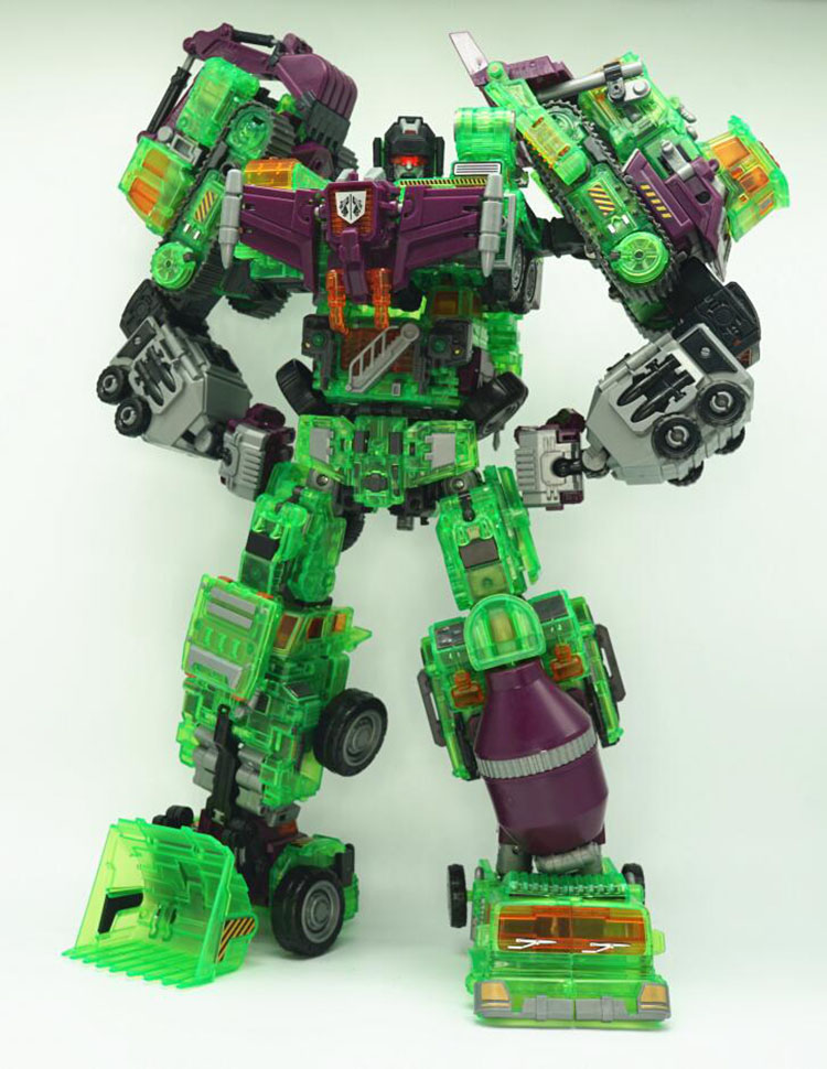 NBK NBK-05C Dump Truck clear version robot transformer green purple NBK NBK-05C Dump Truck clear version robot transformer green purple