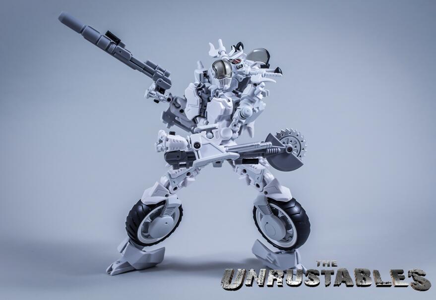 Futuristic vehicle-integrating mecha showing motorcycle and robot conversion modes Futuristic vehicle-integrating mecha showing motorcycle and robot conversion modes