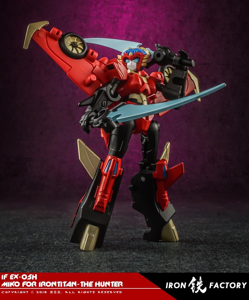 IronFactory IF-EX05H Iron Giants Maiden Windblade Huntress red robot detailed back view IronFactory IF-EX05H Iron Giants Maiden Windblade Huntress red robot detailed back view