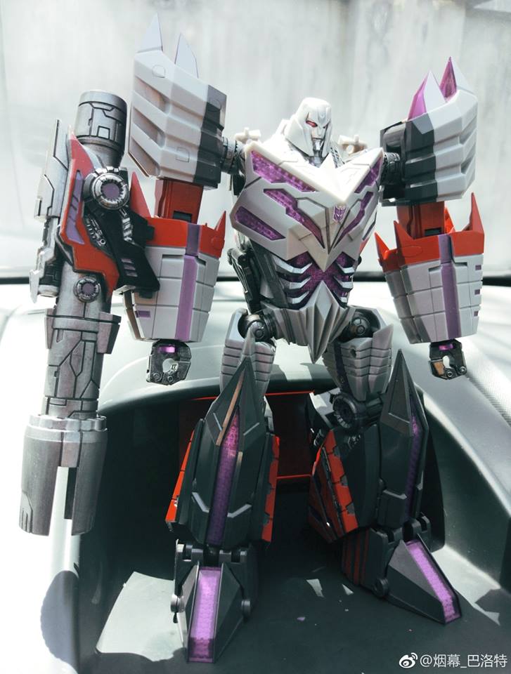 Megatron robot front view with extended missile launcher Megatron robot front view with extended missile launcher