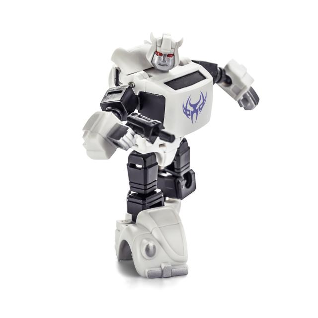 White robot with black details and storm effects White robot with black details and storm effects