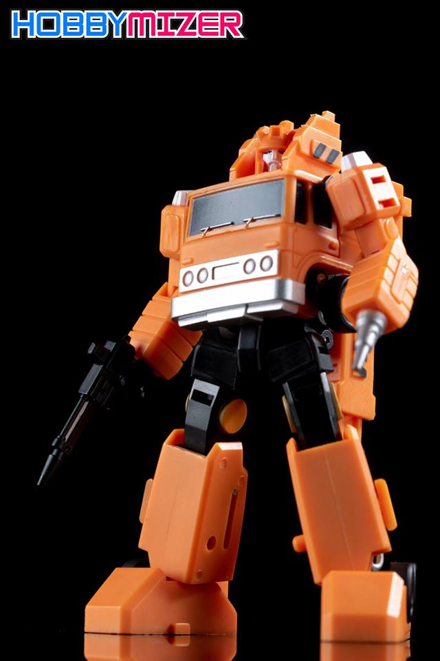 Orange construction crane truck Grapple in robot mode Orange construction crane truck Grapple in robot mode