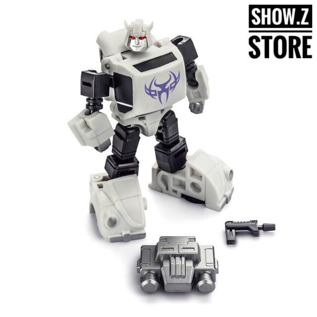 White and blue robot Bugbite with purple wings effect White and blue robot Bugbite with purple wings effect