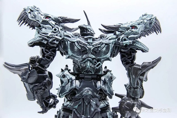 Takara Grimlock robot form detailed articulation profile shot Takara Grimlock robot form detailed articulation profile shot