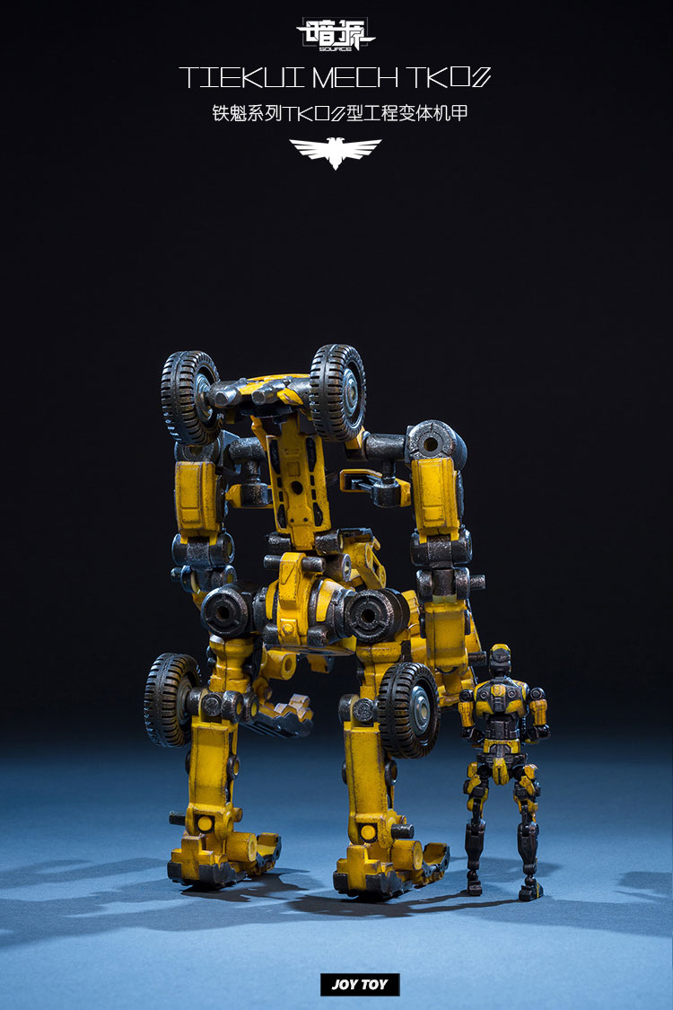 JoyToy Acid Rain Mecha TK02 Tiekui engineering mech rear angled side view pose JoyToy Acid Rain Mecha TK02 Tiekui engineering mech rear angled side view pose