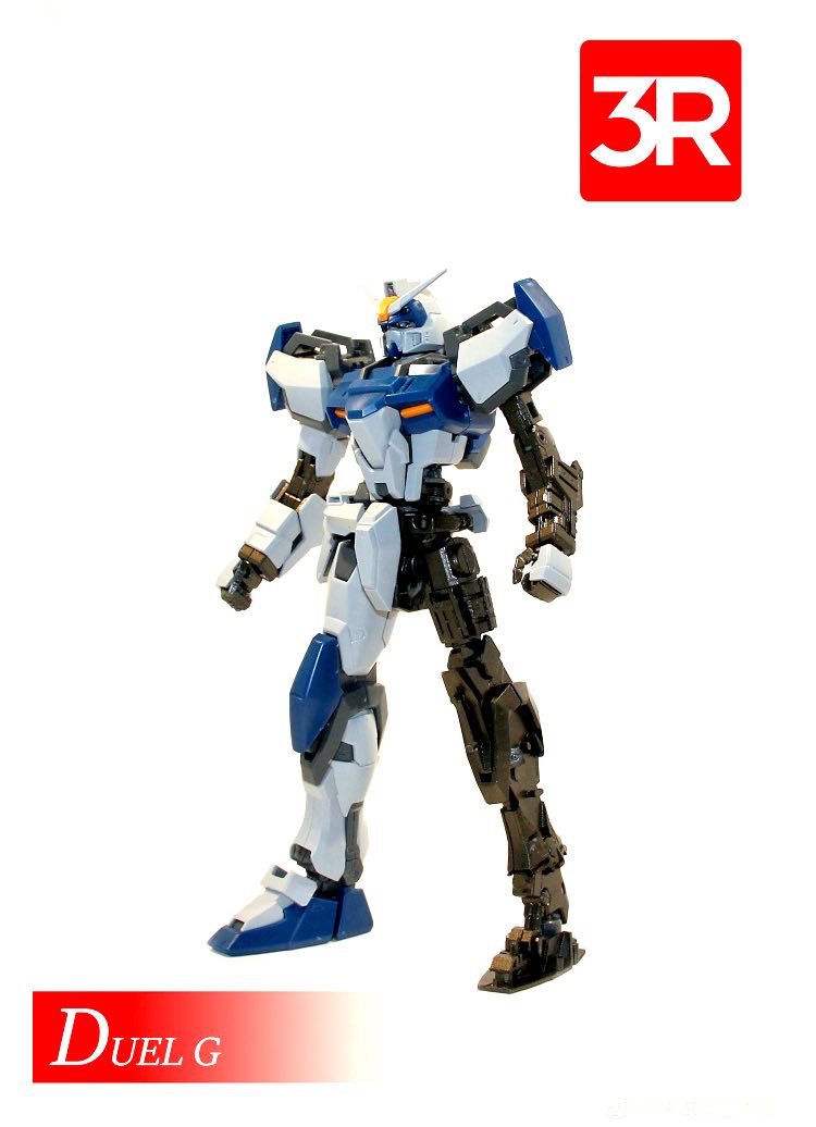 3R Duel Gundam with extended beam rifle and weapons system deployed 3R Duel Gundam with extended beam rifle and weapons system deployed