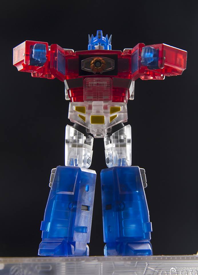 Clear shell Optimus Prime standing in robot form mode Clear shell Optimus Prime standing in robot form mode