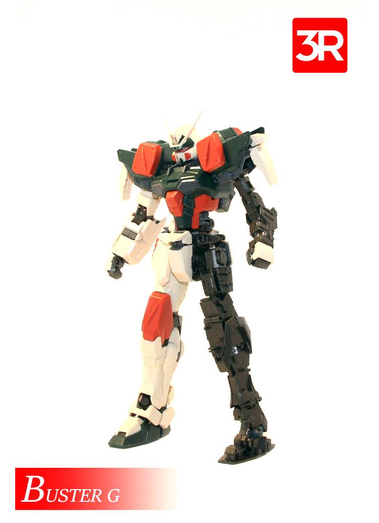 Buster Gundam with large cannon arm and weapons system extended Buster Gundam with large cannon arm and weapons system extended