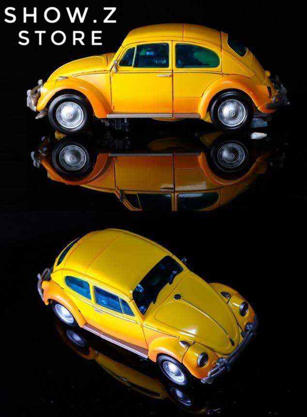 Yellow beetle car mode showing glossy finish and detail sculpting Yellow beetle car mode showing glossy finish and detail sculpting