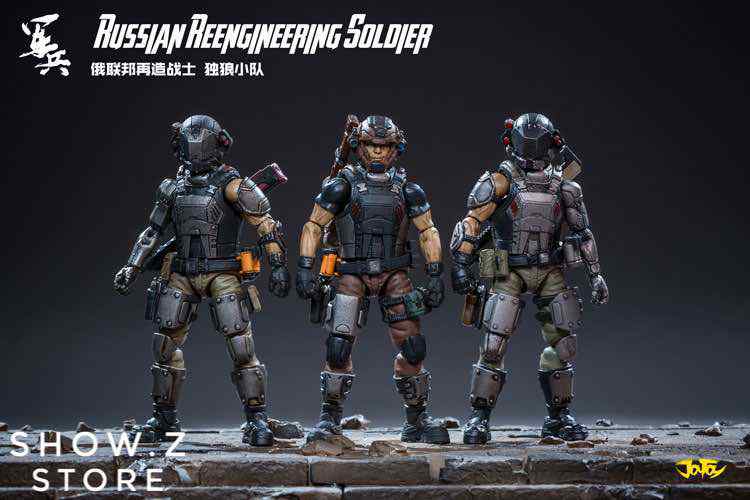 Military soldier figures with detailed helmet and armor details Military soldier figures with detailed helmet and armor details