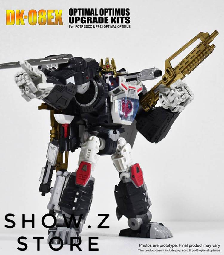 Black white robot warrior with extended arm cannons firing Black white robot warrior with extended arm cannons firing