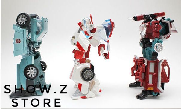 Six different views of Ratchet Kup and Perceptor Autobots Six different views of Ratchet Kup and Perceptor Autobots