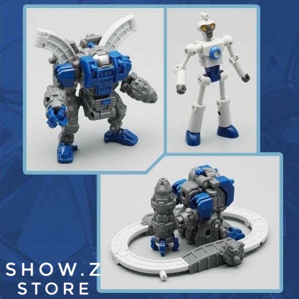 Blue and gray Mech Soul MS-11I Mini Sentry robot with articulated joints Blue and gray Mech Soul MS-11I Mini Sentry robot with articulated joints