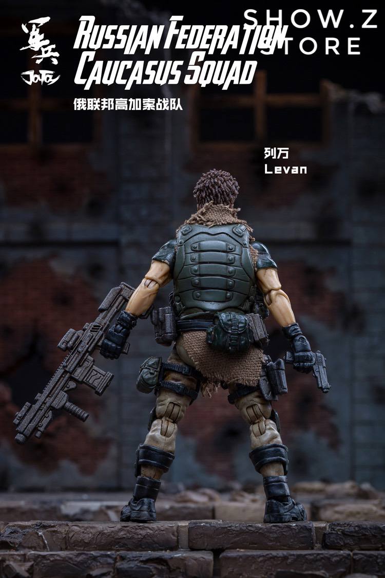 JoyToy Acid Rain Russian Federation Caucasus squad three armed soldiers standing JoyToy Acid Rain Russian Federation Caucasus squad three armed soldiers standing