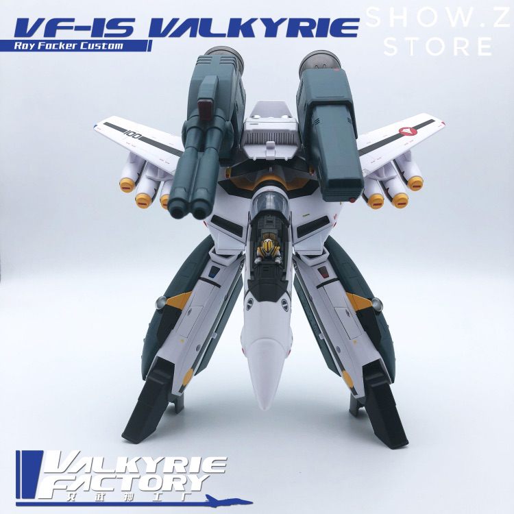 VF-1S Macross fighter in jet aircraft mode with multiple missiles displayed VF-1S Macross fighter in jet aircraft mode with multiple missiles displayed