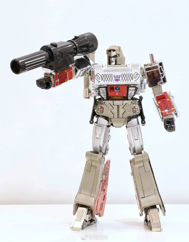 Masterpiece Megatron robot with raised cannon weaponry Masterpiece Megatron robot with raised cannon weaponry