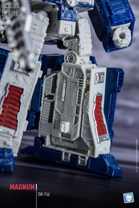 Magnum upgrade kit installed on blue and white robot Magnum upgrade kit installed on blue and white robot