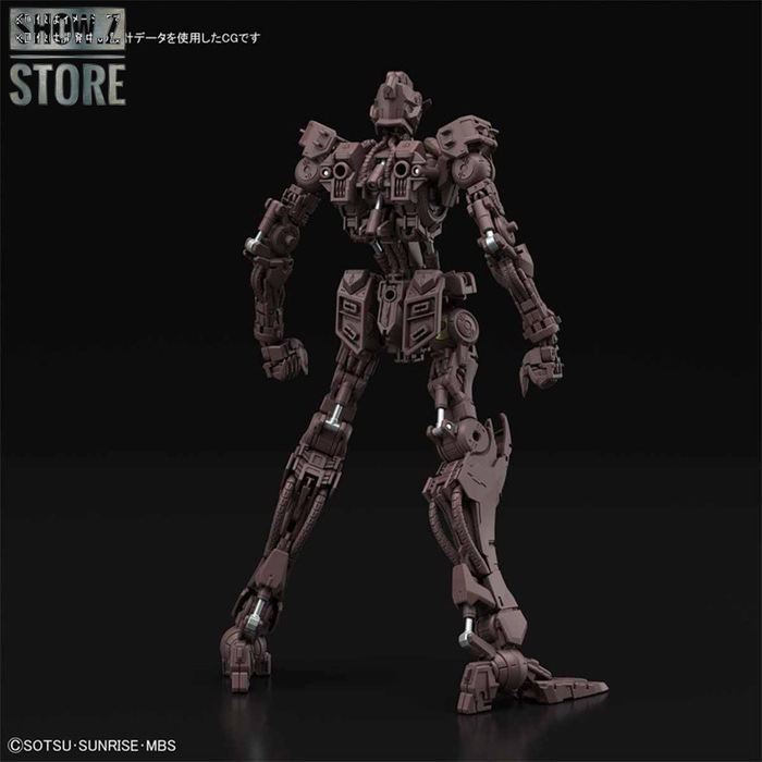 Gold accented Barbatos Gundam in action stance Gold accented Barbatos Gundam in action stance