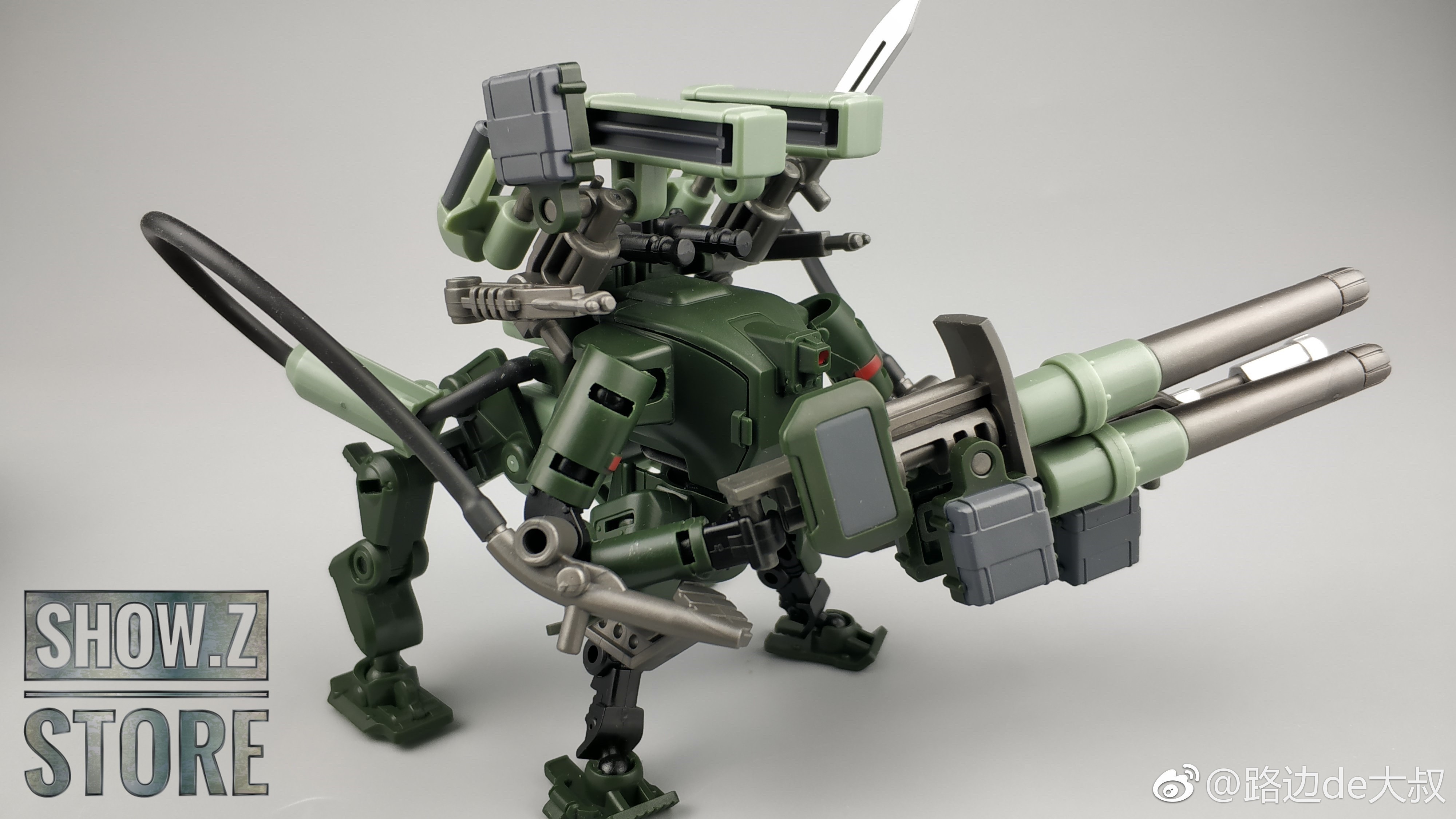 Rihio Multiabyss MM002 V-Link green military mecha artillery stance Rihio Multiabyss MM002 V-Link green military mecha artillery stance