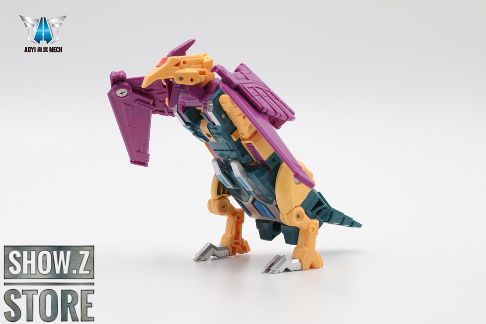 Cutthroat robot in beast dinosaur form with purple wing formations Cutthroat robot in beast dinosaur form with purple wing formations
