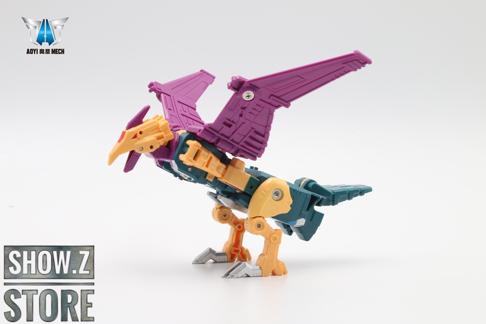Transformation mecha showing alternate dinosaur animal form mode Transformation mecha showing alternate dinosaur animal form mode