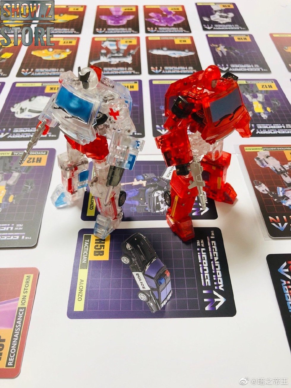 NewAge H-7T McCoy Ironhide clear transparent red robot figure NewAge H-7T McCoy Ironhide clear transparent red robot figure