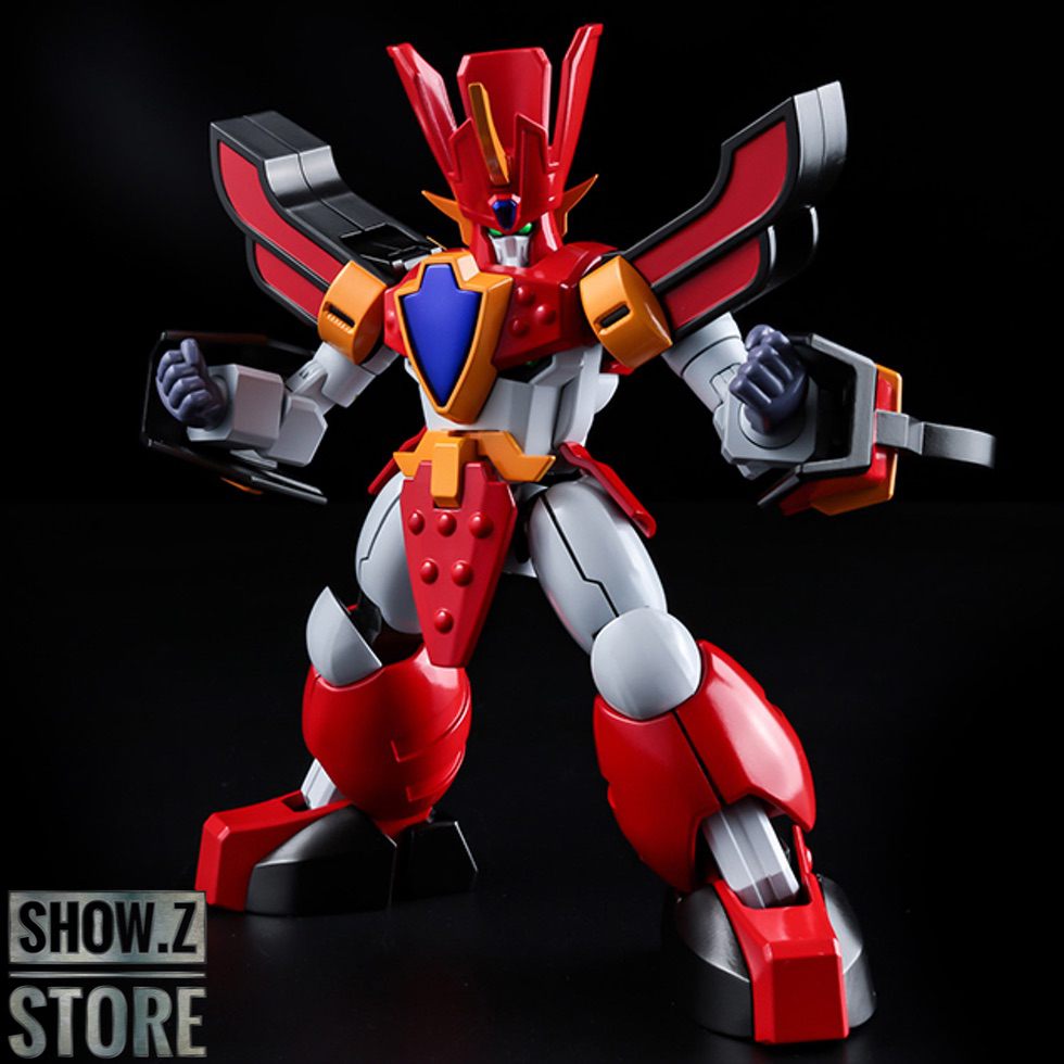 Granzort mecha wielding large glowing energy blade with wings extended Granzort mecha wielding large glowing energy blade with wings extended