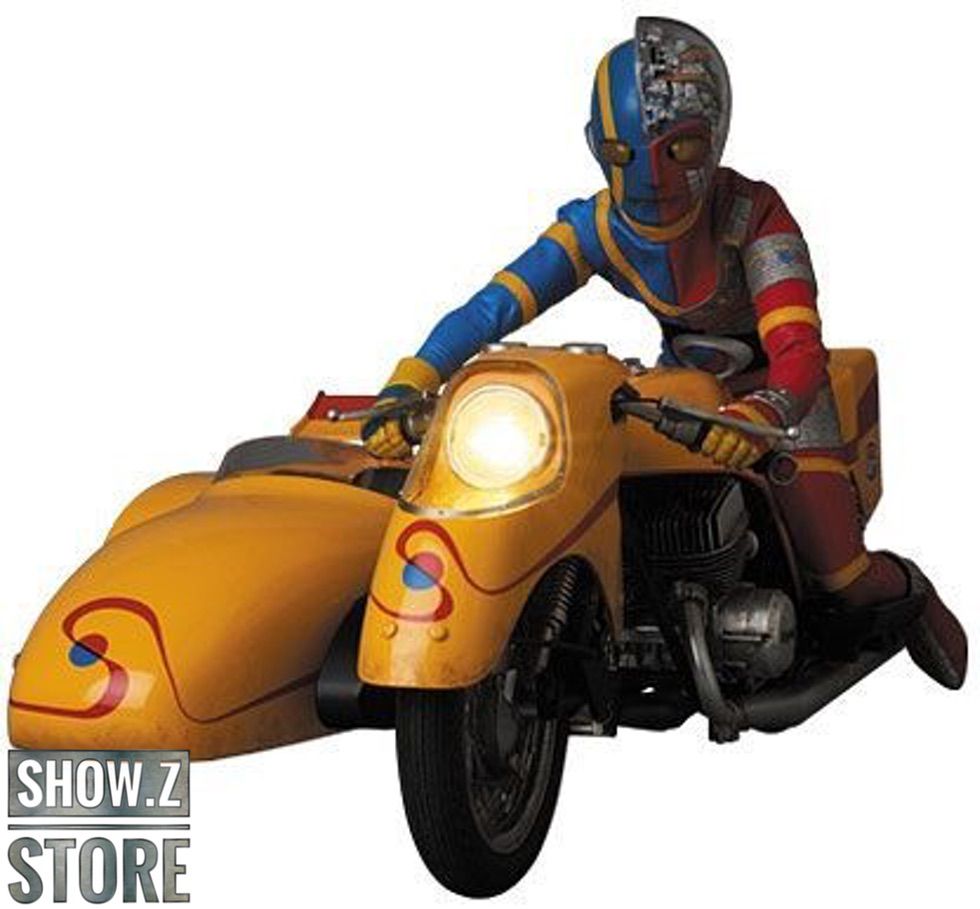 Kikaider action figure displaying signature costume elements Kikaider action figure displaying signature costume elements