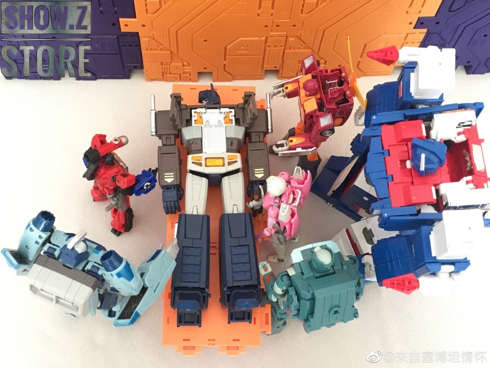 Optimus Prime transforming robot with orange and blue colors Optimus Prime transforming robot with orange and blue colors
