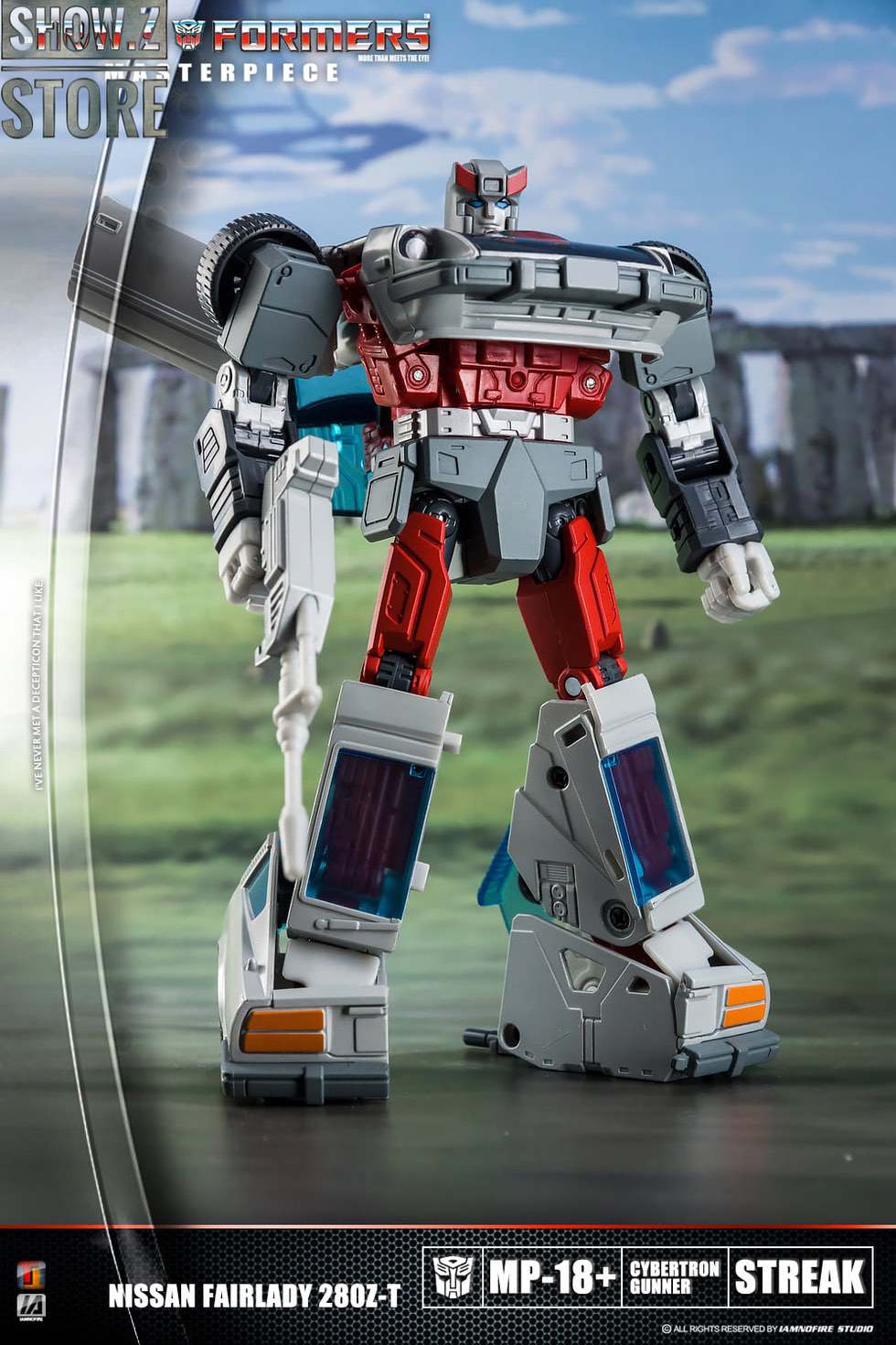 Green and red Bluestreak robot with detailed weathered finish Green and red Bluestreak robot with detailed weathered finish