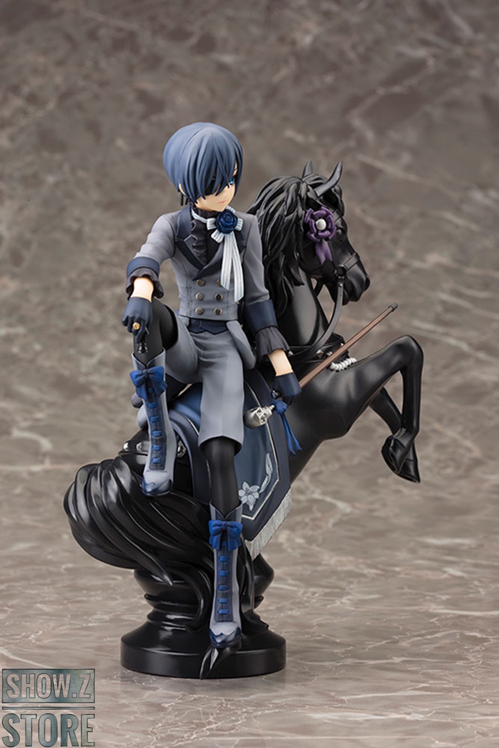 Black Butler character Ciel on rearing horse pose Black Butler character Ciel on rearing horse pose