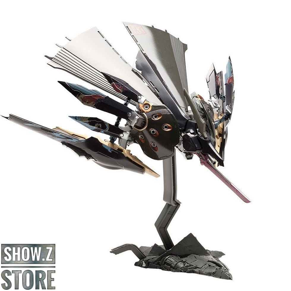 Kotobukiya Ikaruga black mecha fighter with extended wings and weapons Kotobukiya Ikaruga black mecha fighter with extended wings and weapons