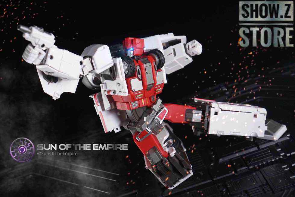 Red rescue robot Bulance Defensor standing Red rescue robot Bulance Defensor standing