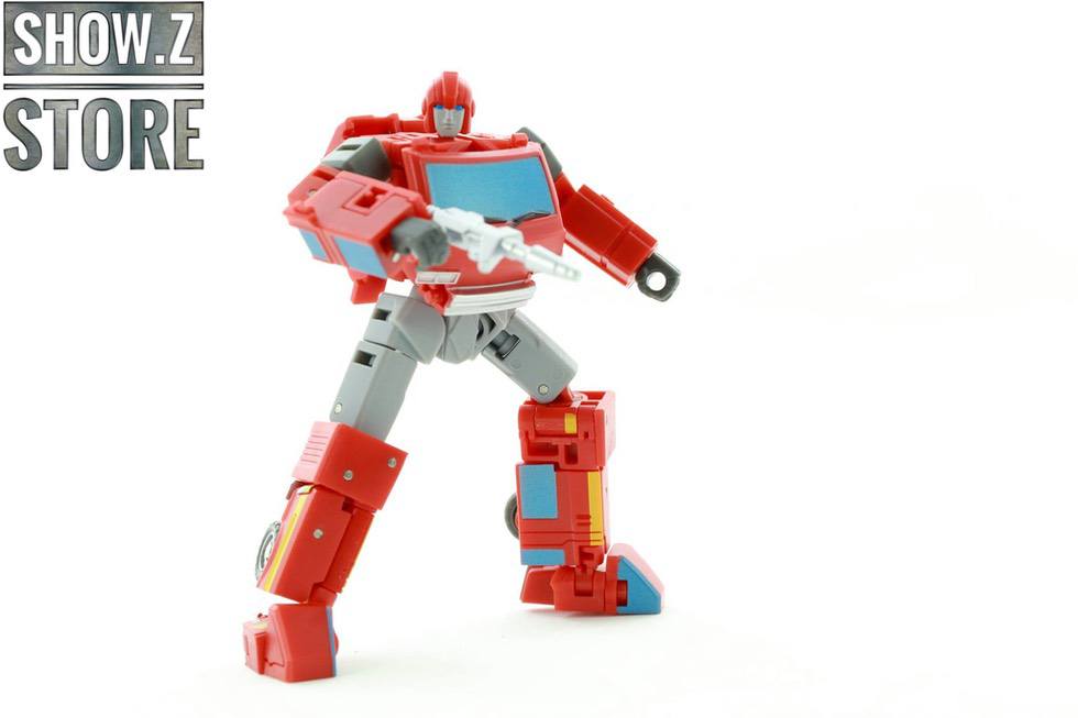 Close-up of Ironhide head with red visor and metallic finish Close-up of Ironhide head with red visor and metallic finish