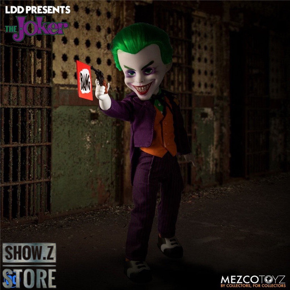 MEZCO LDD Joker with green hair in purple suit and makeup MEZCO LDD Joker with green hair in purple suit and makeup