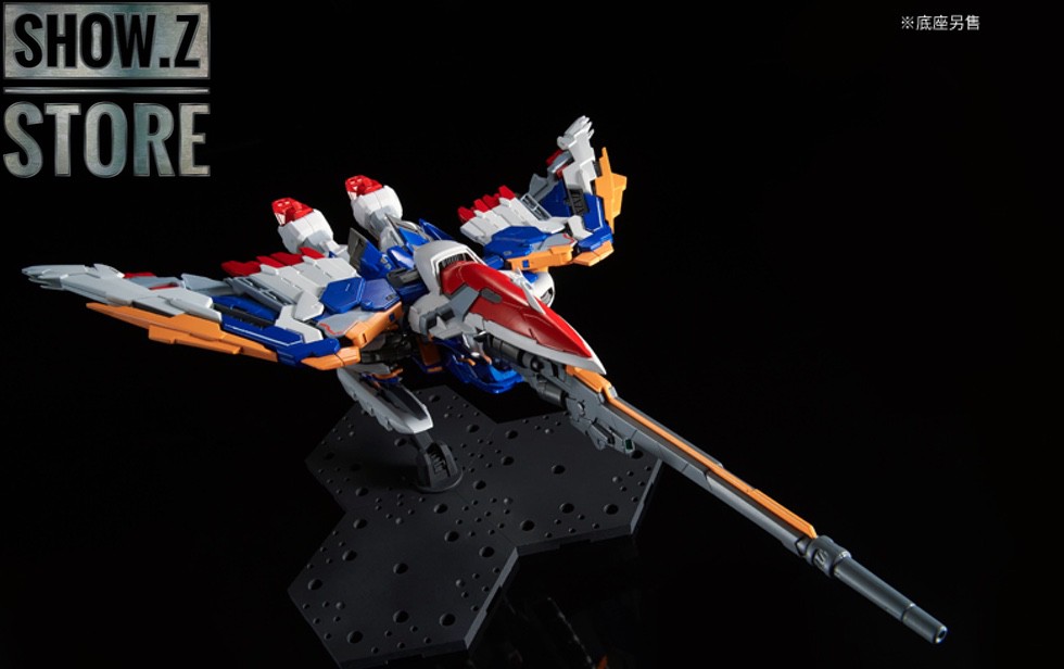 Wing Gundam holding energy sword with full wing deployment Wing Gundam holding energy sword with full wing deployment